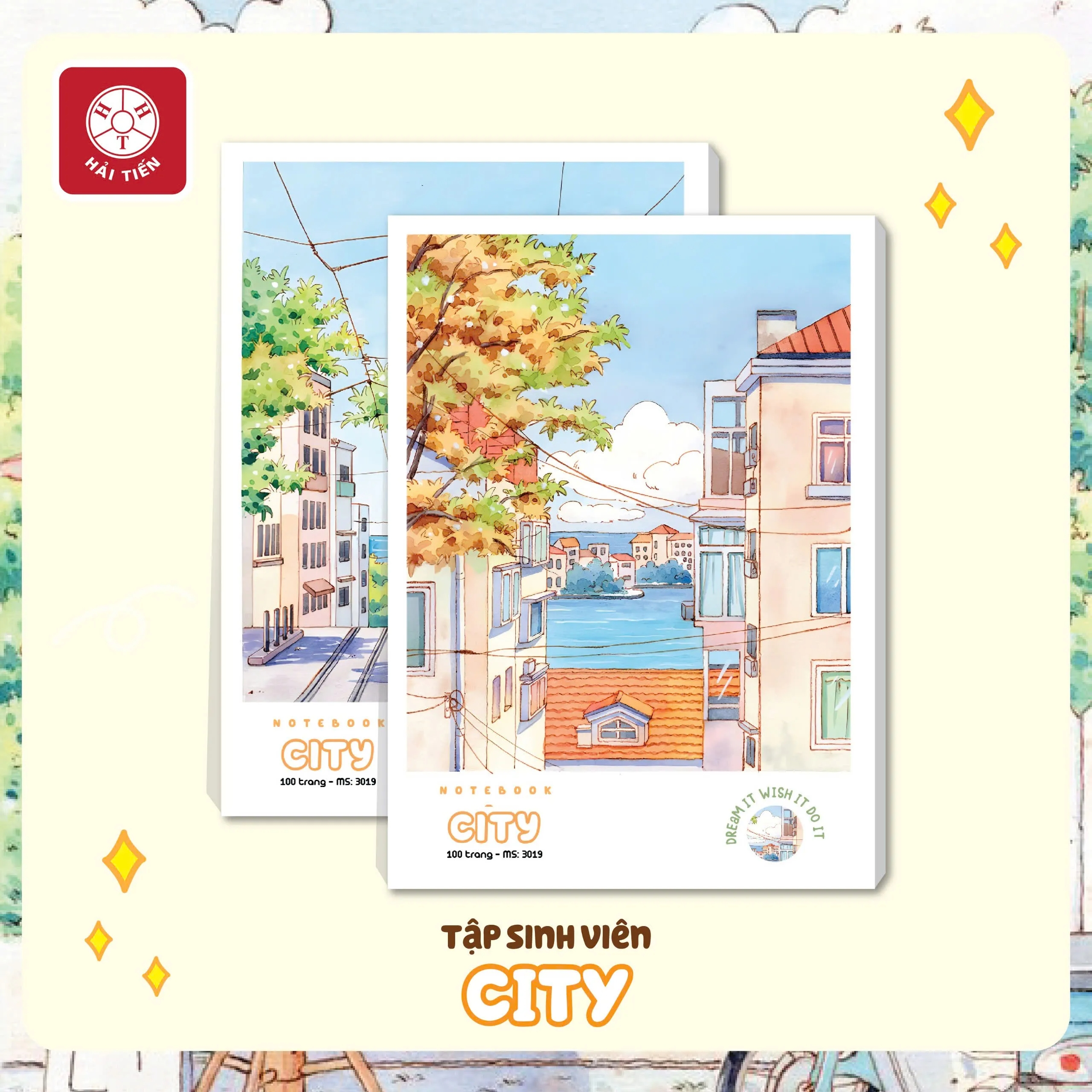 Tập Hải Tiến CITY 3026 200 trang sinh viên B5 60gsm 4 ly ngang (5/70)