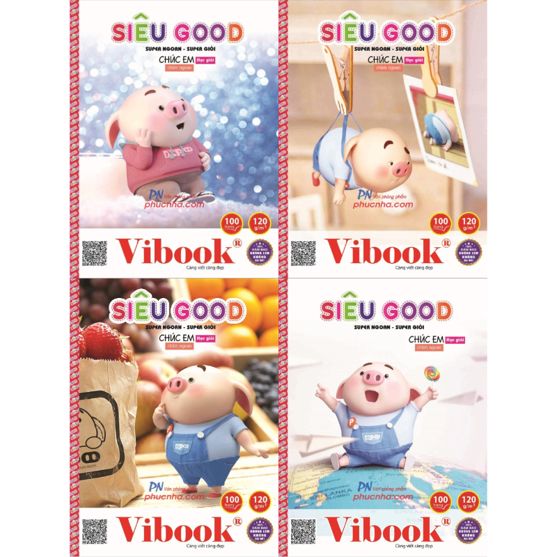 Tập HS Vĩnh Tiến Vibook Siêu Good 100 trang, 120gsm, 4 ôly (5/100)