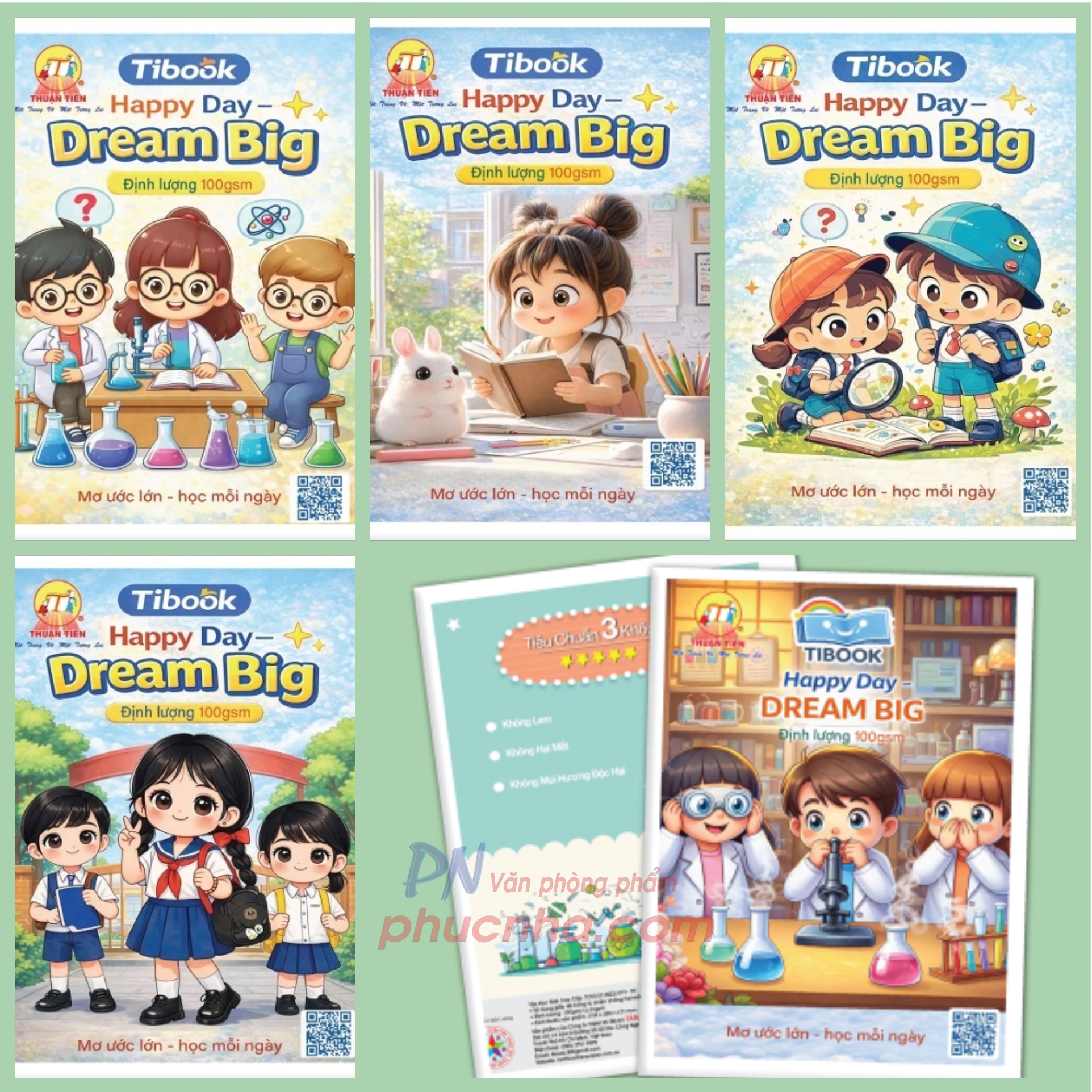Tập HS Thuận Tiến Dream Big 96 trang 100gsm 4 ôly học sinh A5 Tibook (10/120)
