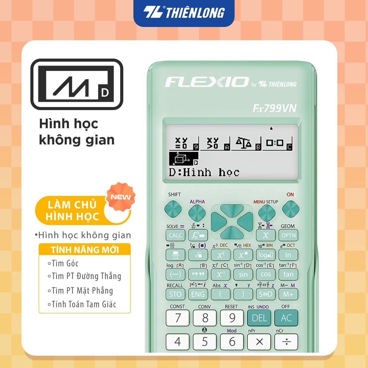 Máy tính Thiên Long Flexio Fx799VN bản mới nhất năm 2026 (bản mới bổ sung tính năng hình học không gian)