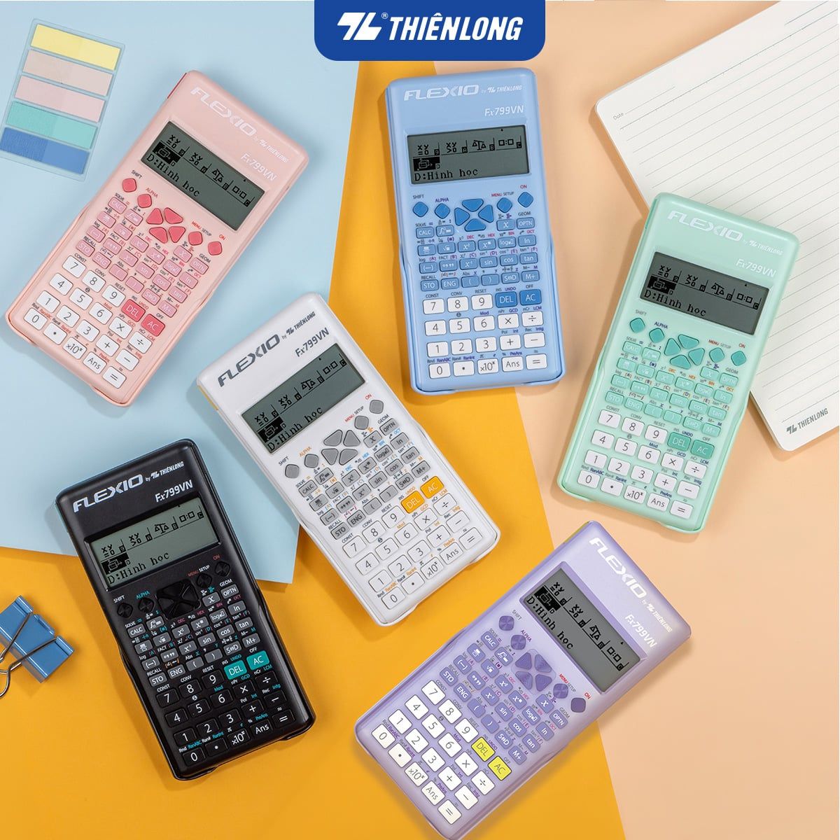 Máy tính Thiên Long Flexio Fx799VN bản mới nhất năm 2026 (bản mới bổ sung tính năng hình học không gian)