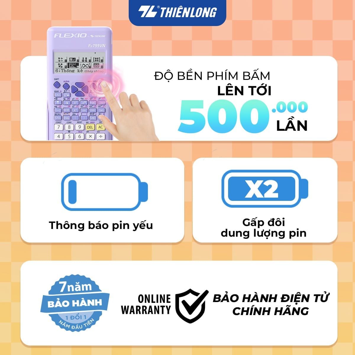 Máy tính Thiên Long Flexio Fx799VN bản mới nhất năm 2026 (bản mới bổ sung tính năng hình học không gian)