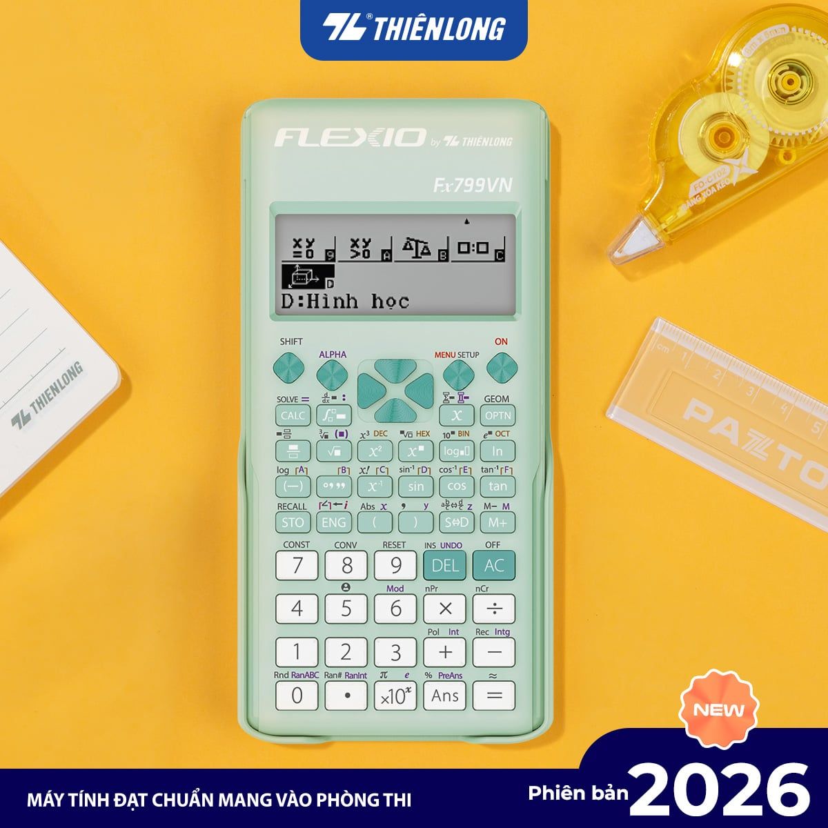 Máy tính Thiên Long Flexio Fx799VN bản mới nhất năm 2026 (bản mới bổ sung tính năng hình học không gian)
