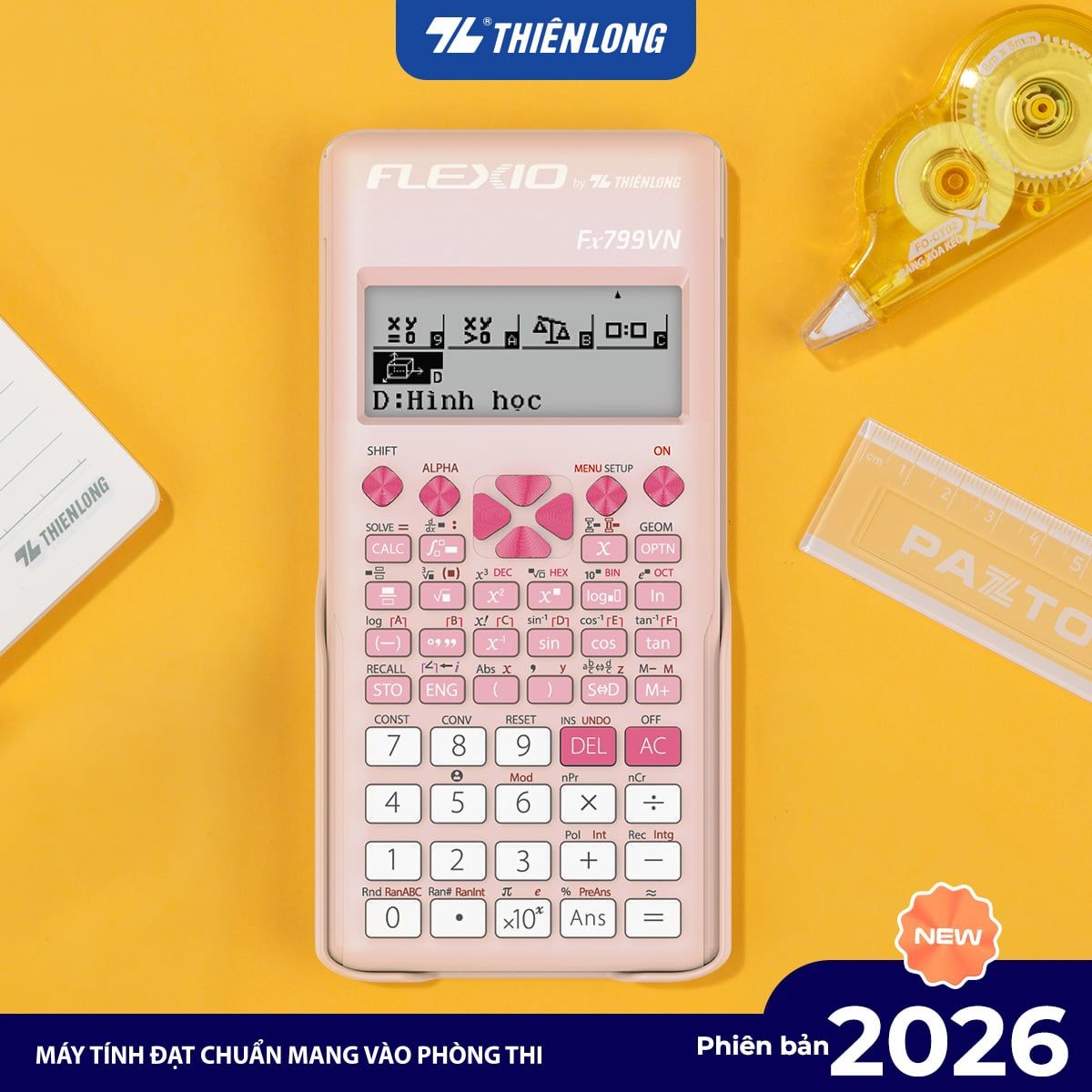 Máy tính Thiên Long Flexio Fx799VN bản mới nhất năm 2026 (bản mới bổ sung tính năng hình học không gian)