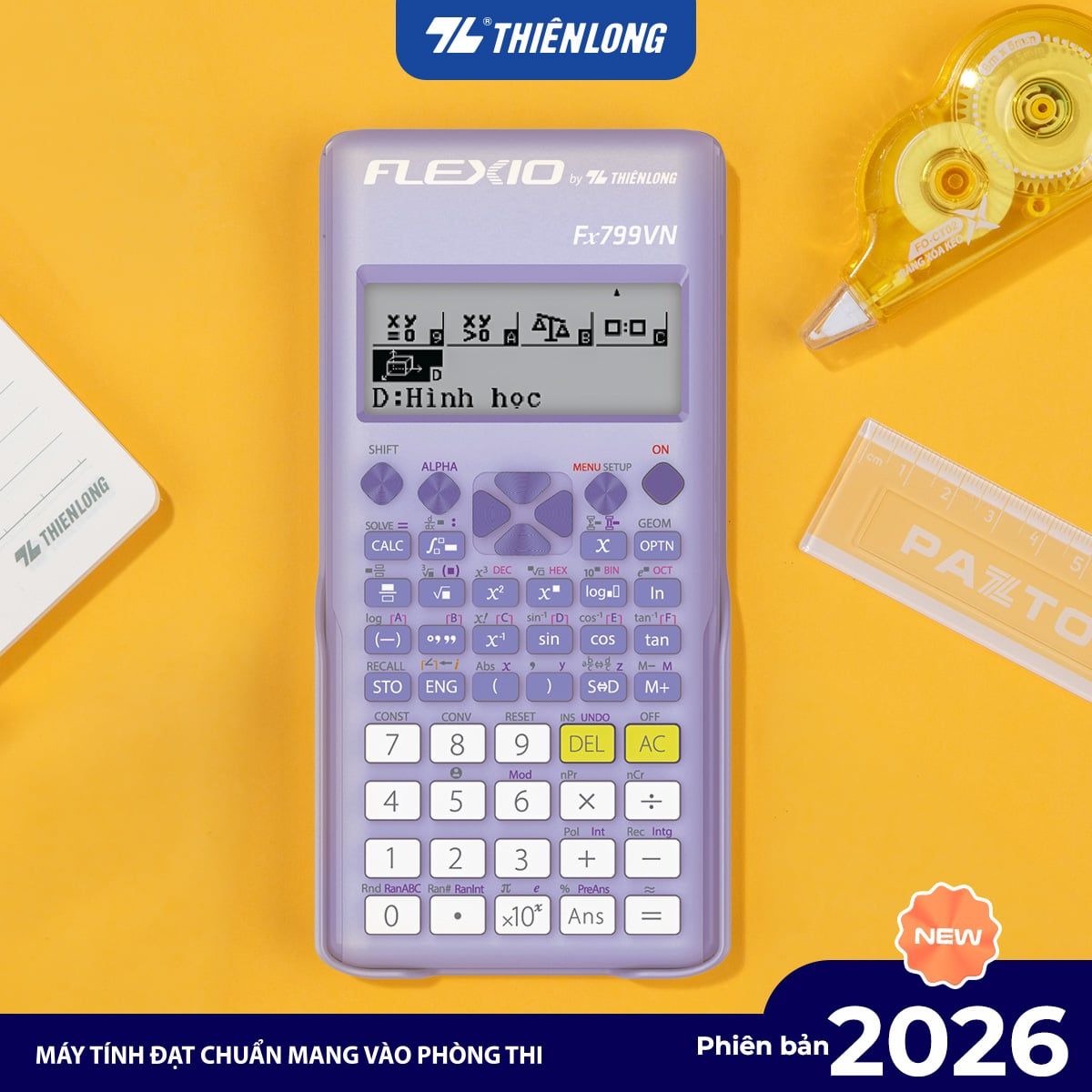 Máy tính Thiên Long Flexio Fx799VN bản mới nhất năm 2026 (bản mới bổ sung tính năng hình học không gian)