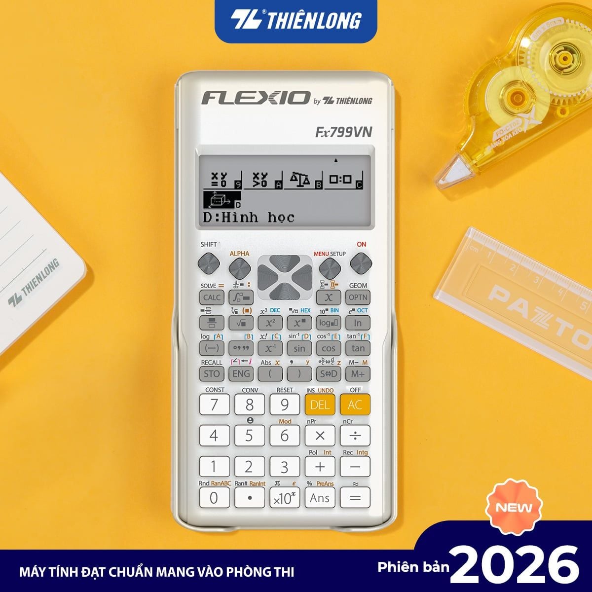 Máy tính Thiên Long Flexio Fx799VN bản mới nhất năm 2026 (bản mới bổ sung tính năng hình học không gian)