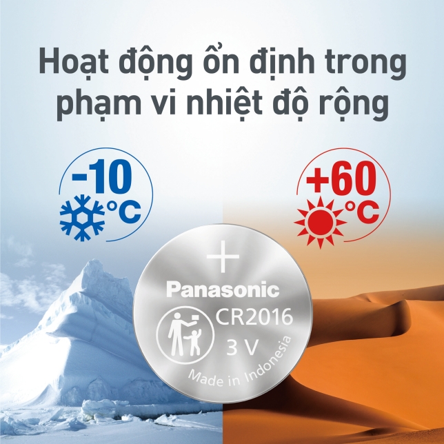 Pin CR2016 / CR2016E Panasonic 3V (5 viên/ vỉ) (10 vỉ/ hộp)