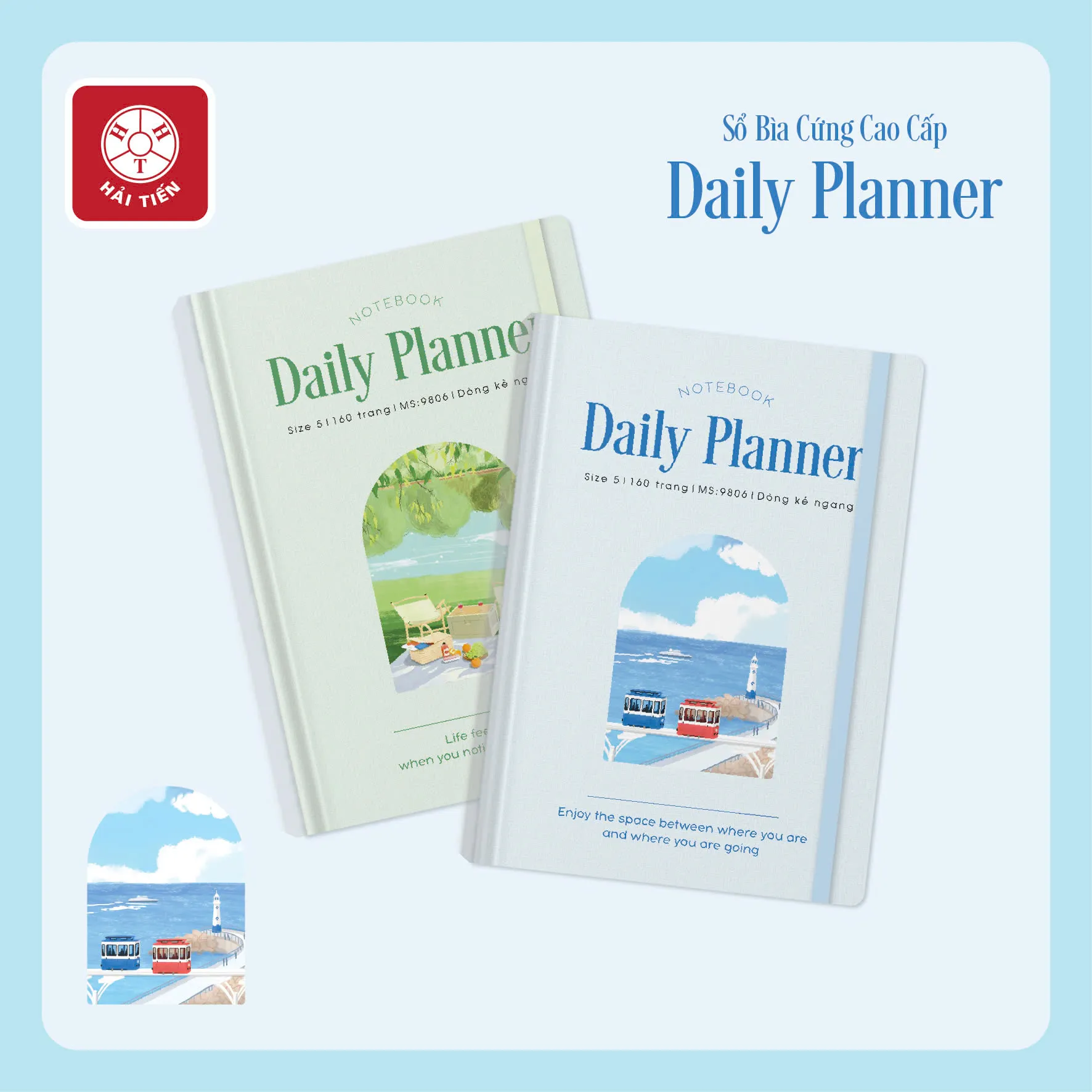 Sổ bìa cứng Hải Tiến Daily Planner 5 9806 135x195mmmm 160 trang 100gsm - Kẻ caro (56)