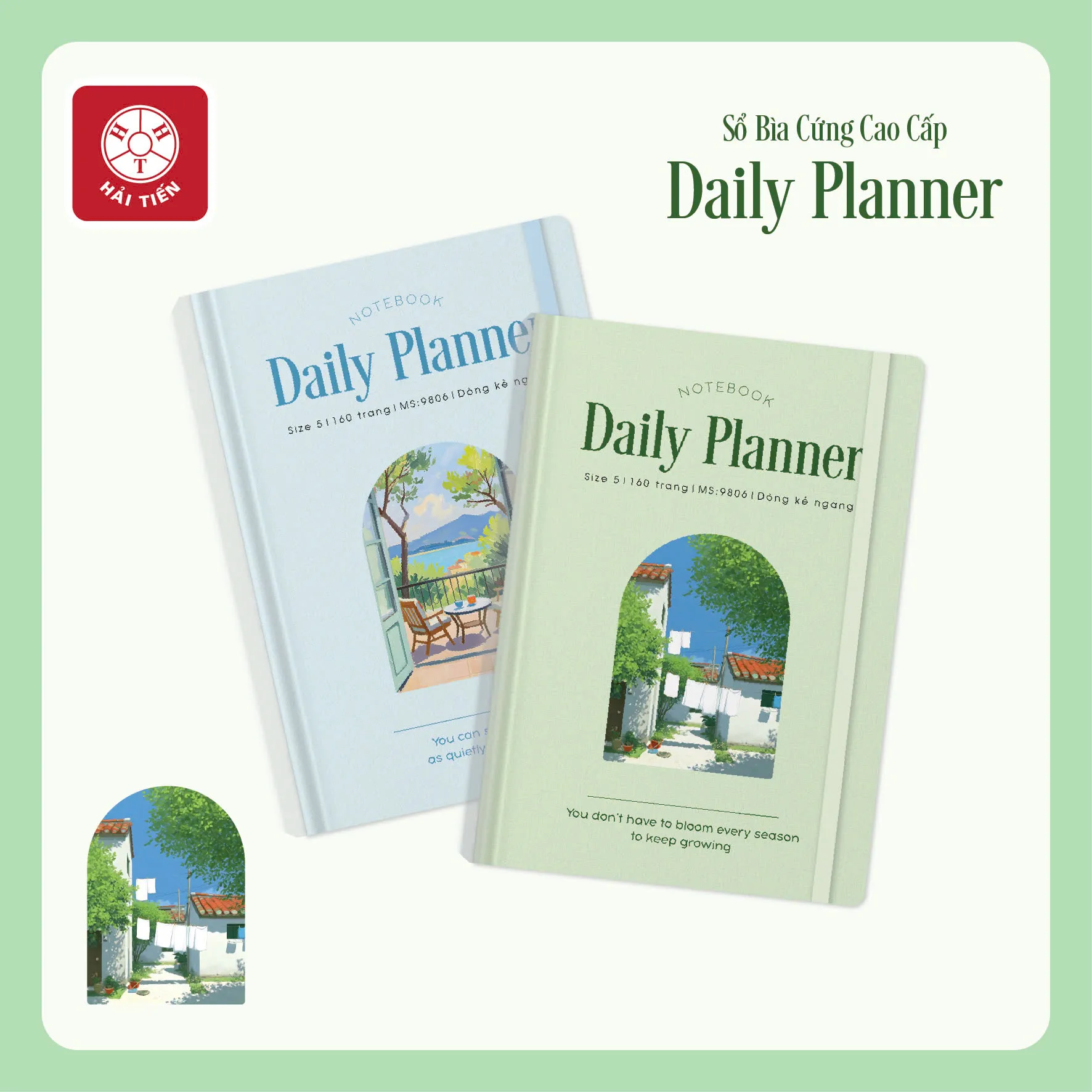 Sổ bìa cứng Hải Tiến Daily Planner 5 9806 135x195mmmm 160 trang 100gsm - Kẻ caro (56)