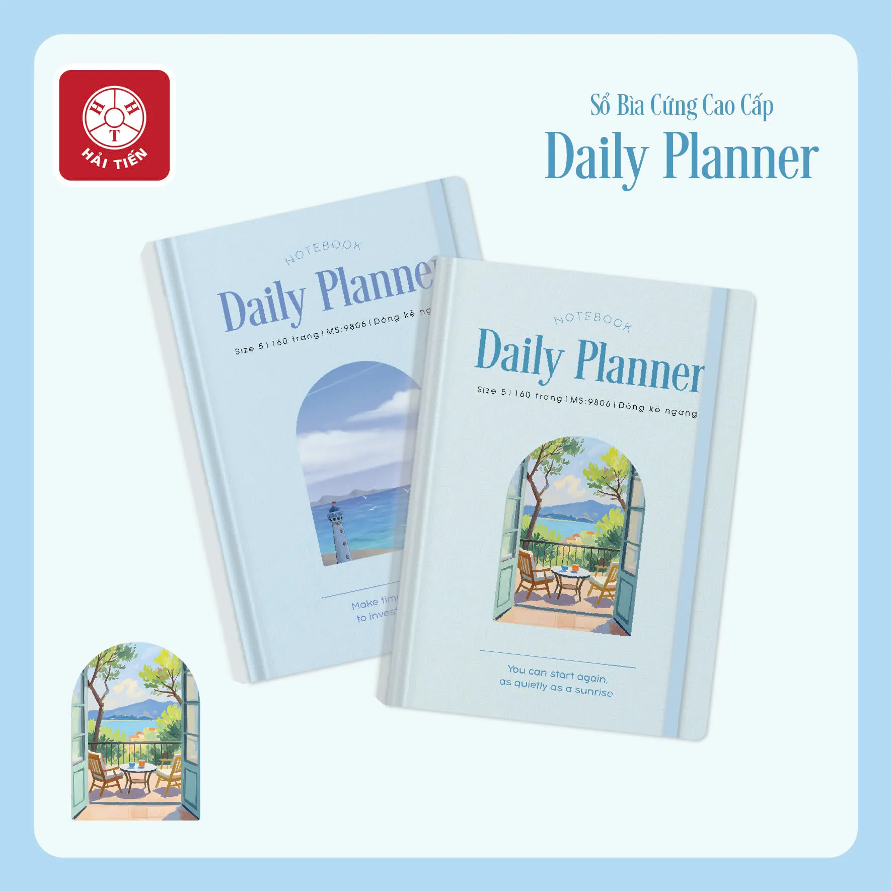 Sổ bìa cứng Hải Tiến Daily Planner 5 9806 135x195mmmm 160 trang 100gsm - Kẻ caro (56)