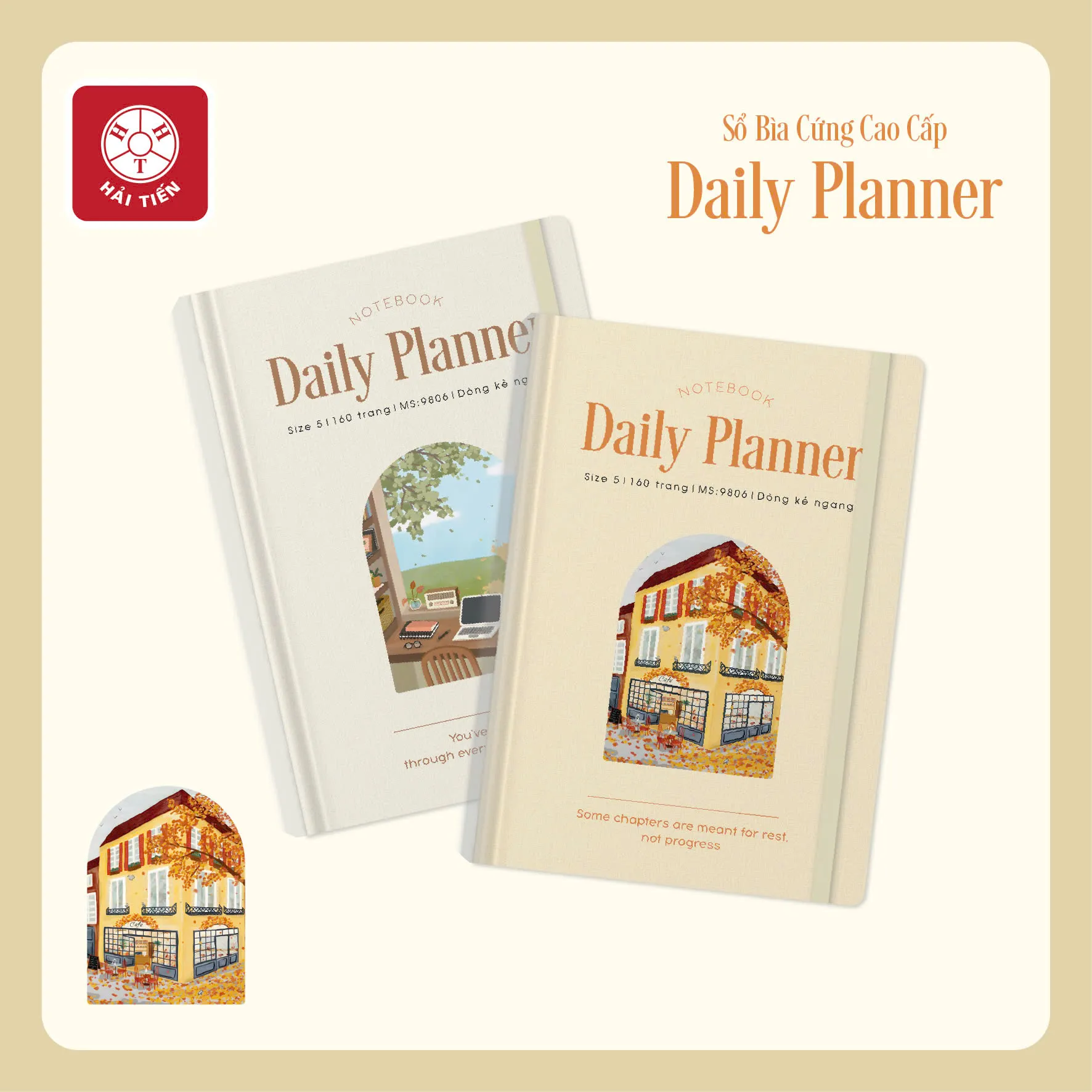 Sổ bìa cứng Hải Tiến Daily Planner 5 9806 135x195mmmm 160 trang 100gsm - Kẻ caro (56)