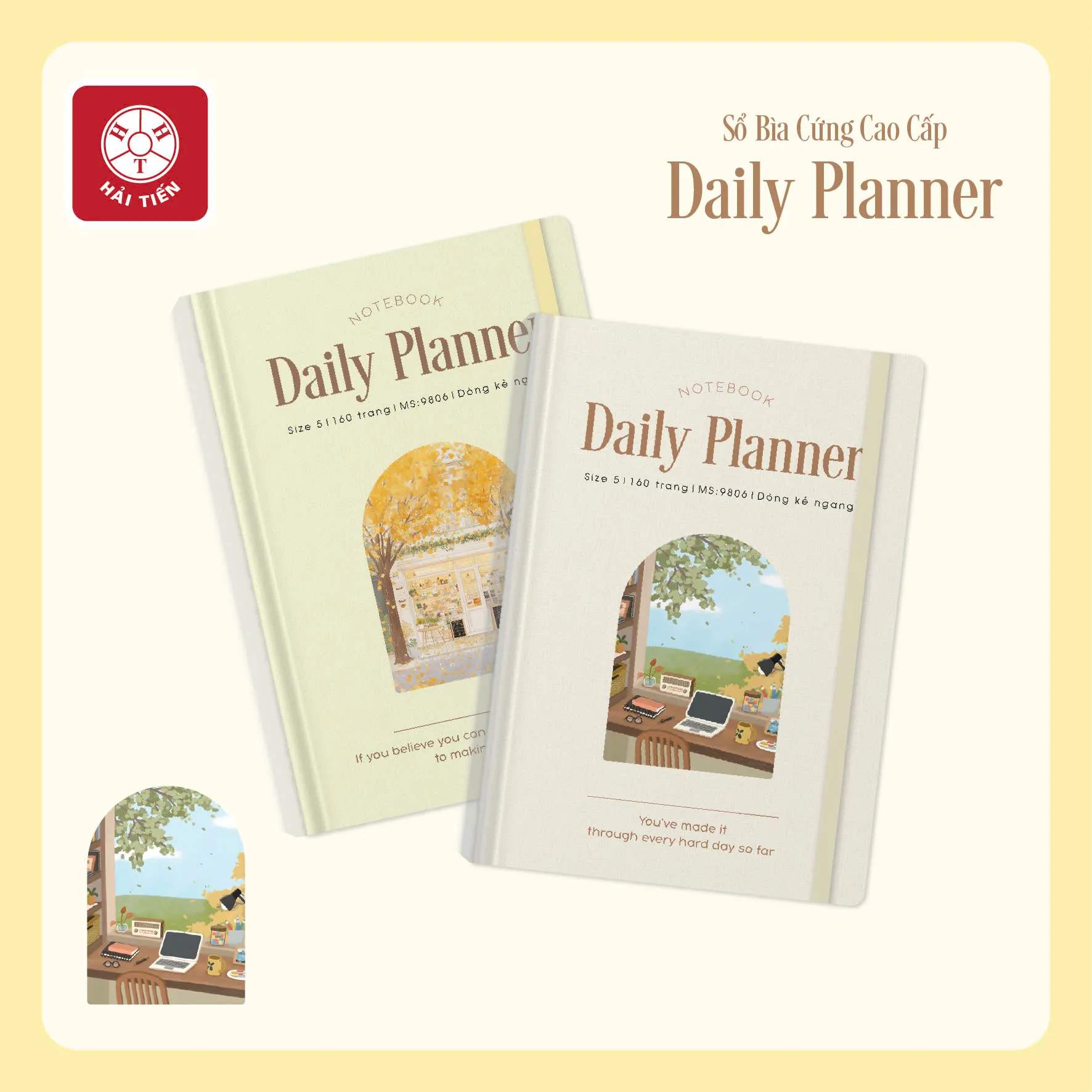 Sổ bìa cứng Hải Tiến Daily Planner 5 9806 135x195mmmm 160 trang 100gsm - Kẻ caro (56)