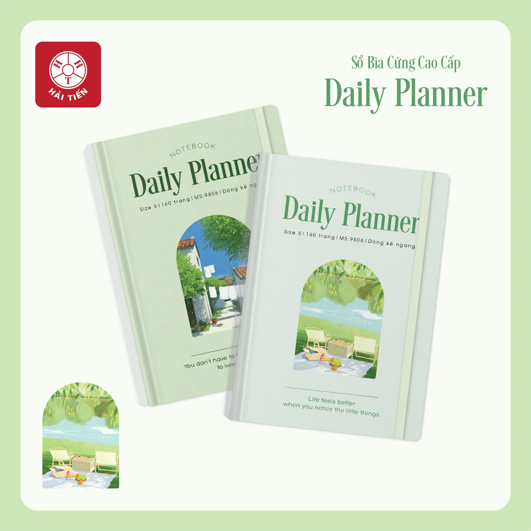 Sổ bìa cứng Hải Tiến Daily Planner 5 9806 135x195mmmm 160 trang 100gsm - Kẻ caro (56)