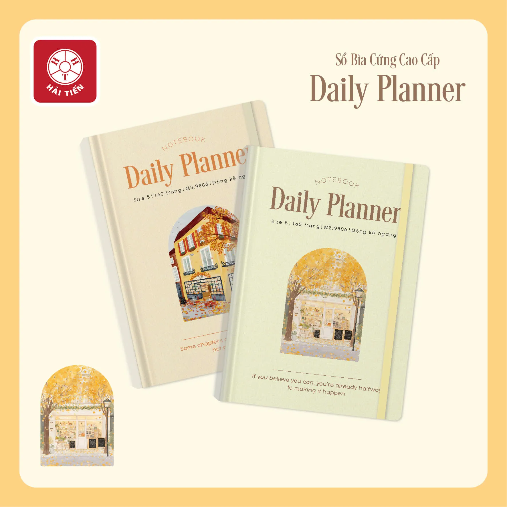 Sổ bìa cứng Hải Tiến Daily Planner 5 9806 135x195mmmm 160 trang 100gsm - Kẻ caro (56)