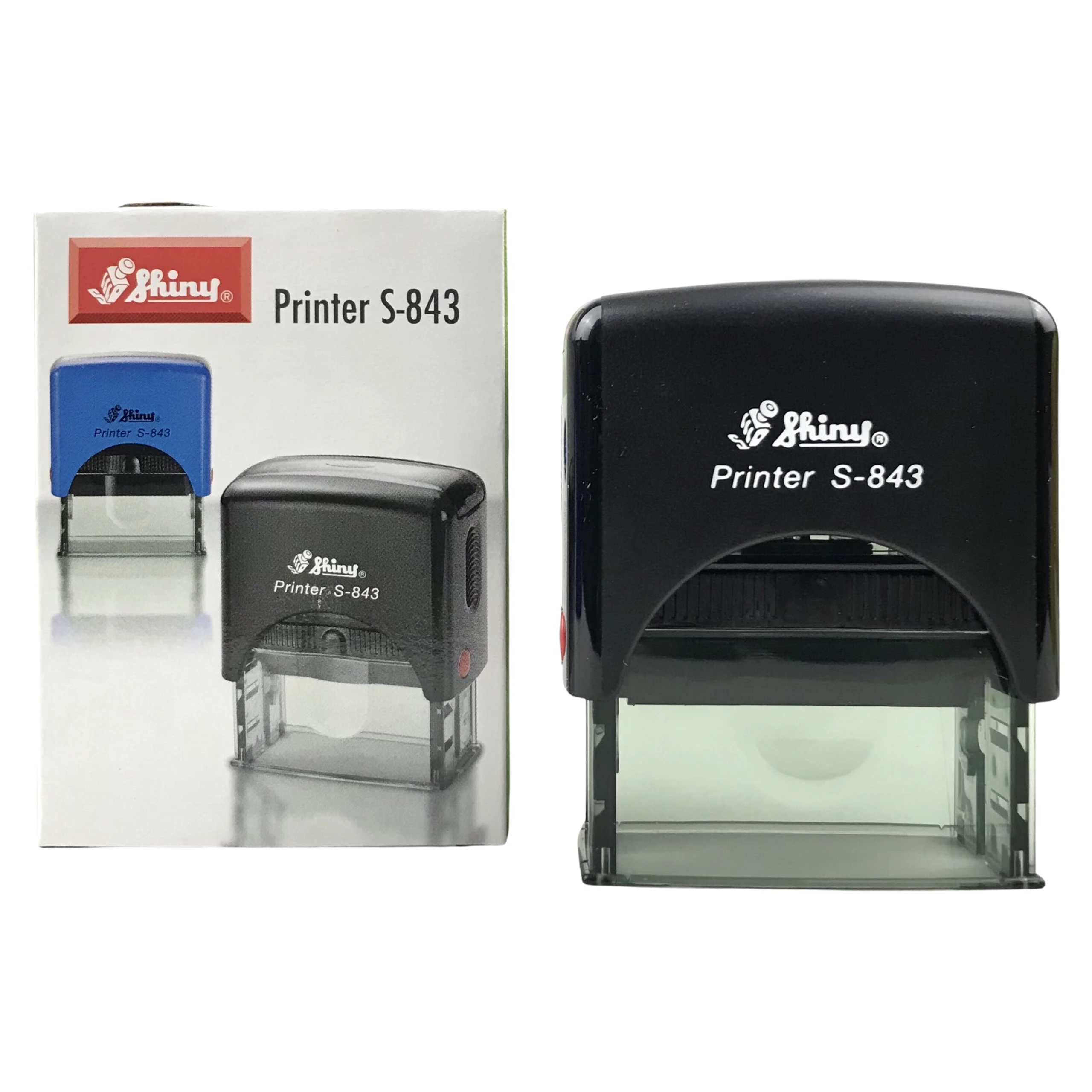 Dấu Shiny rPet-843 KT 18x47mm - mưc sẵn Xanh/ đỏ/ đen (không nội dung)