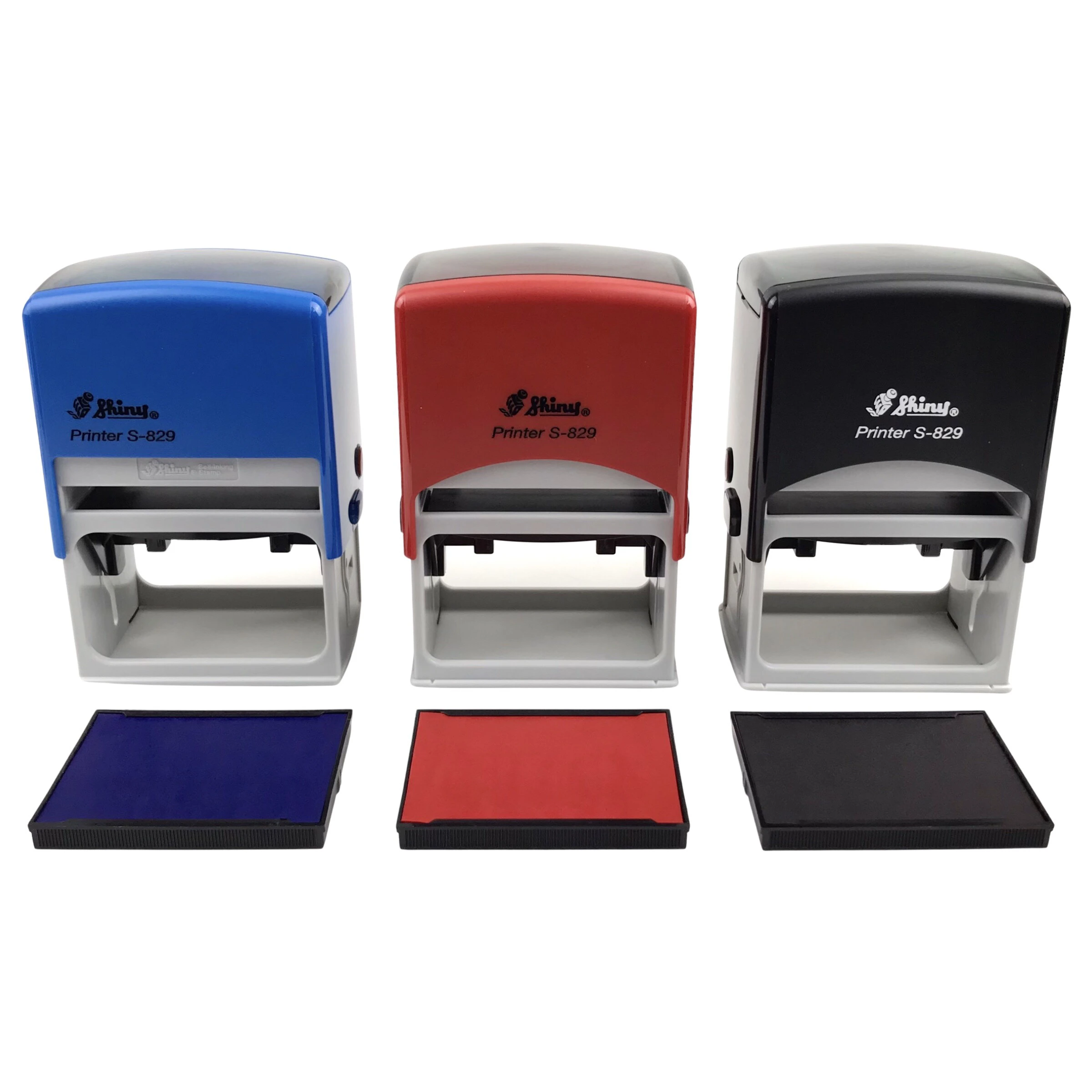 Dấu Shiny S-829 KT 40x64mm - mưc sẵn Xanh/ đỏ/ đen (không nội dung)