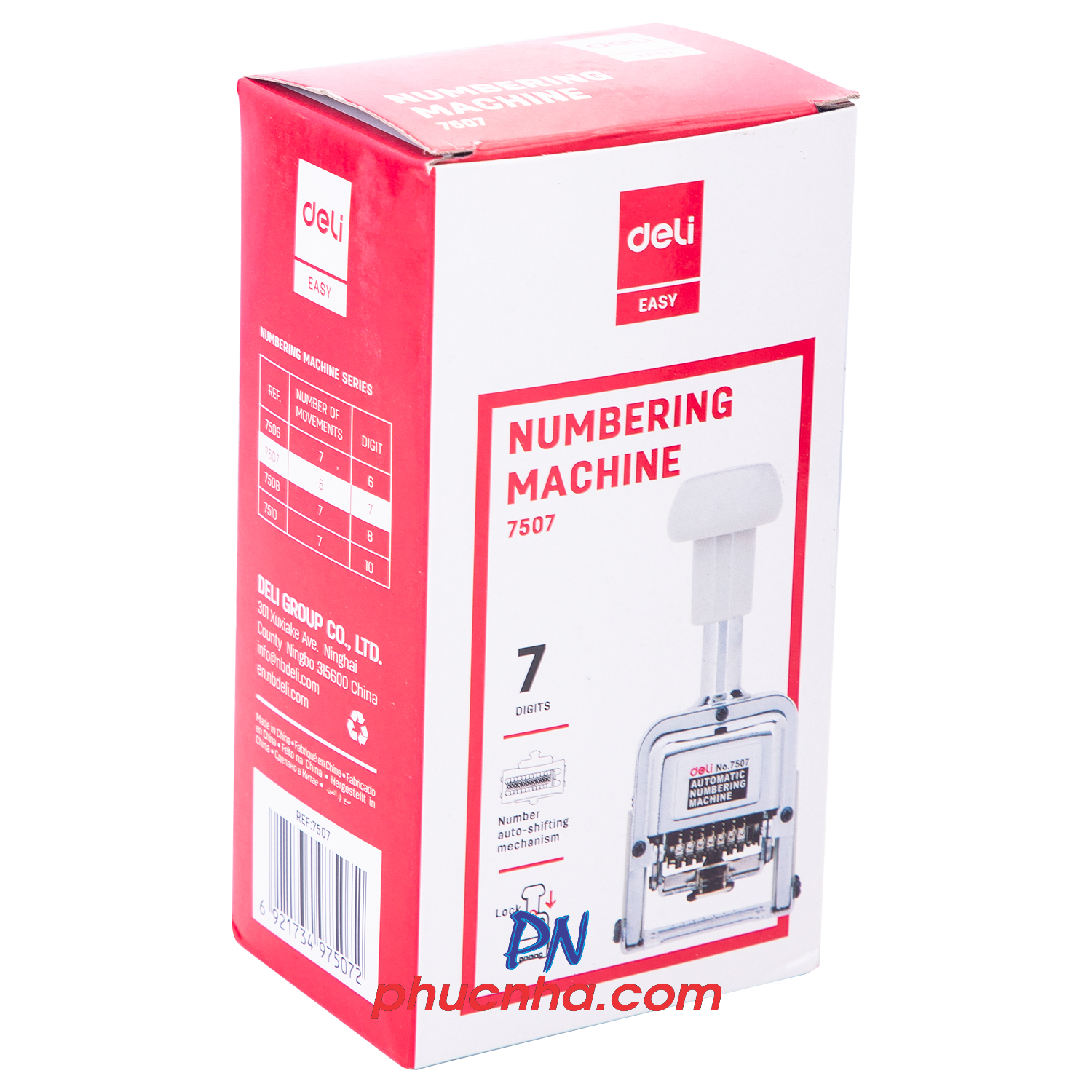 Dấu số nhảy tự động 7 số cao 5mm Deli 7507