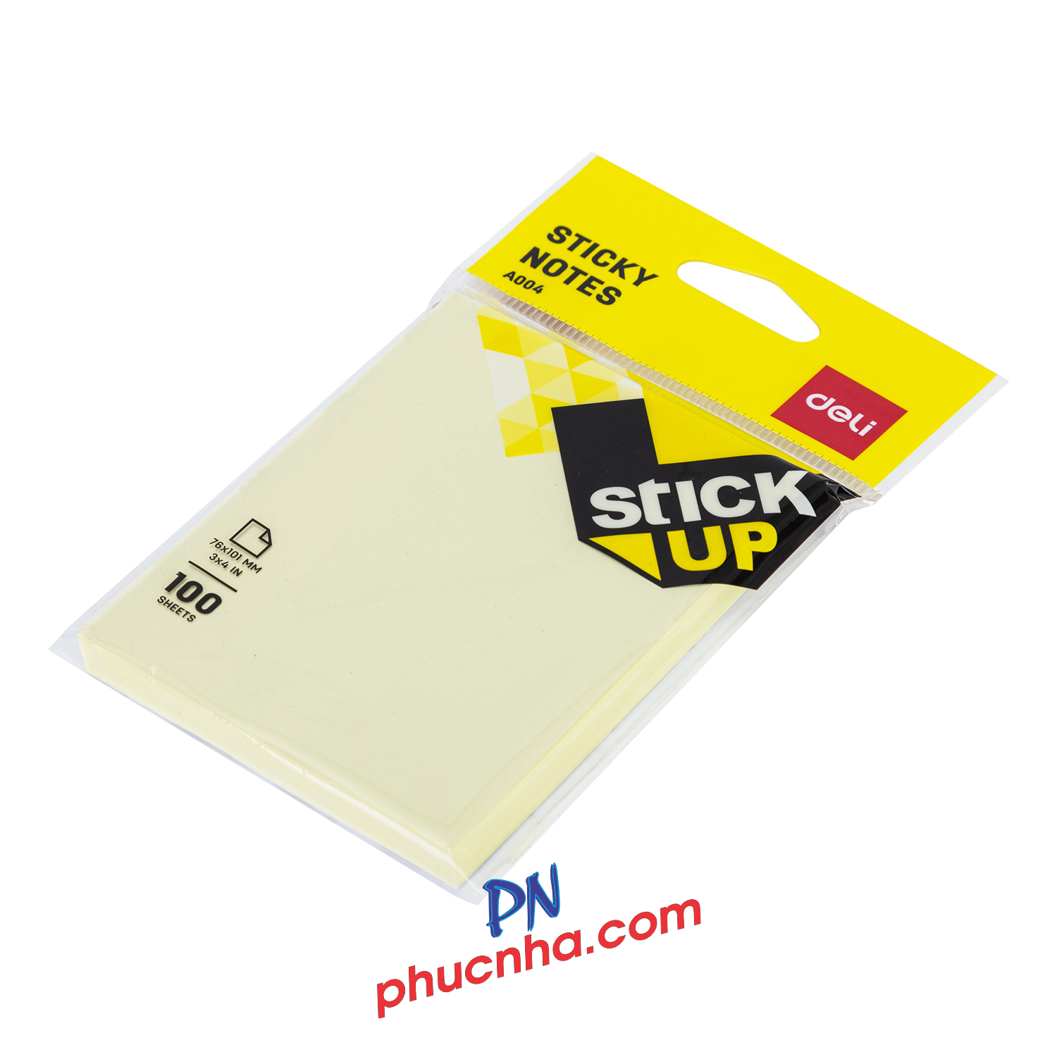 Giấy note dán Deli A00452 3x4inch màu vàng nhạt 100 tờ (12)