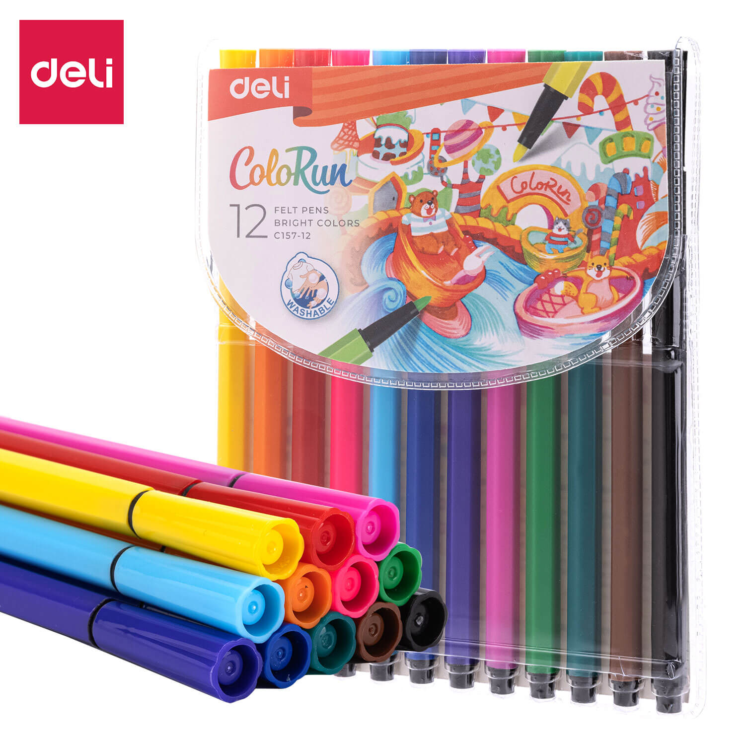 Bút lông màu Deli C157-24 Felt Pen 24 màu