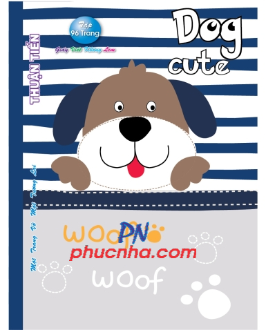 Tập HS Thuận Tiến Dog cute 96tr 80gsm caro 4 ô ly (10/120)