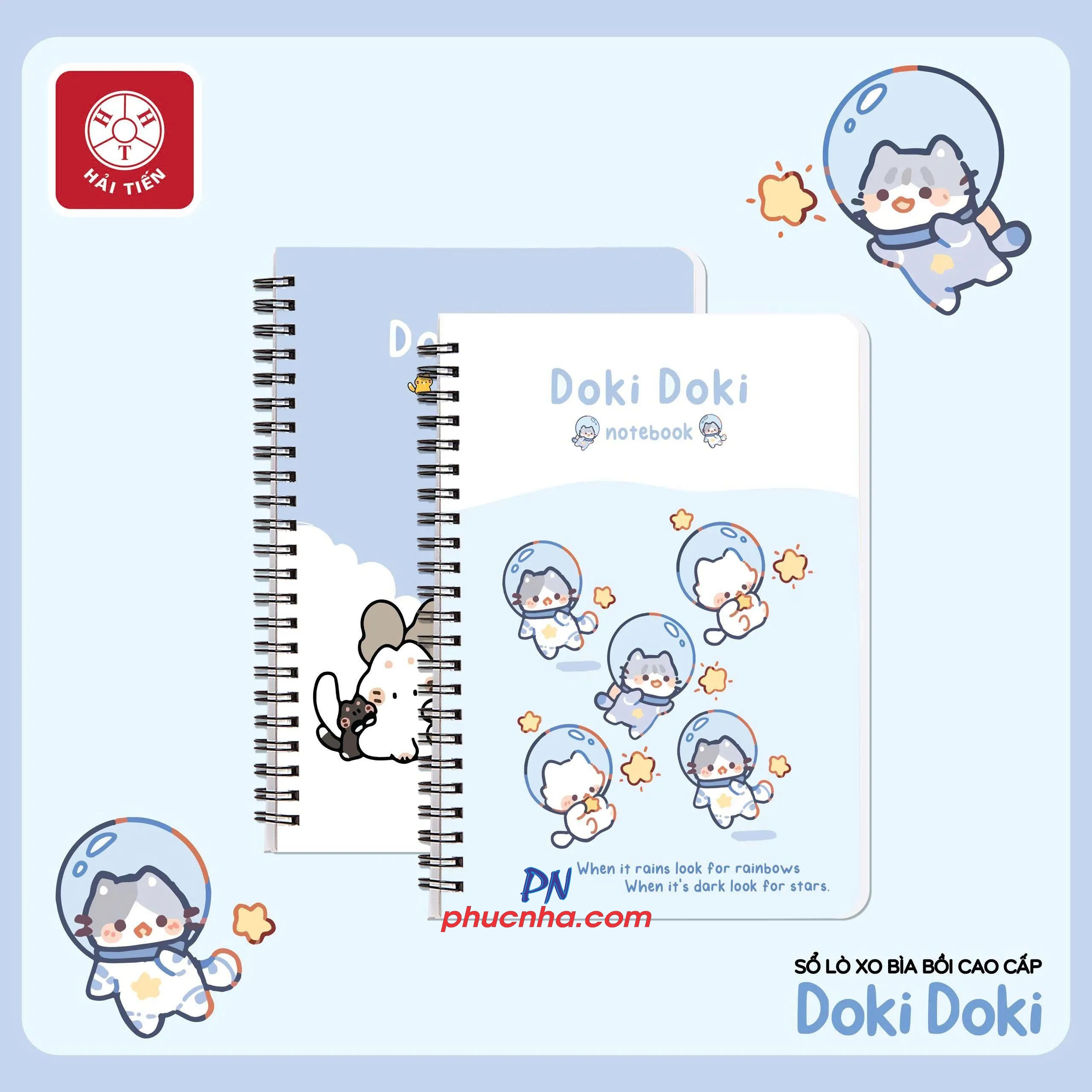 Sổ lò xo Hải Tiến Doki Doki 200tr 70gsm - A5 7079/ A6 7086/ A7 8052/B5 7109