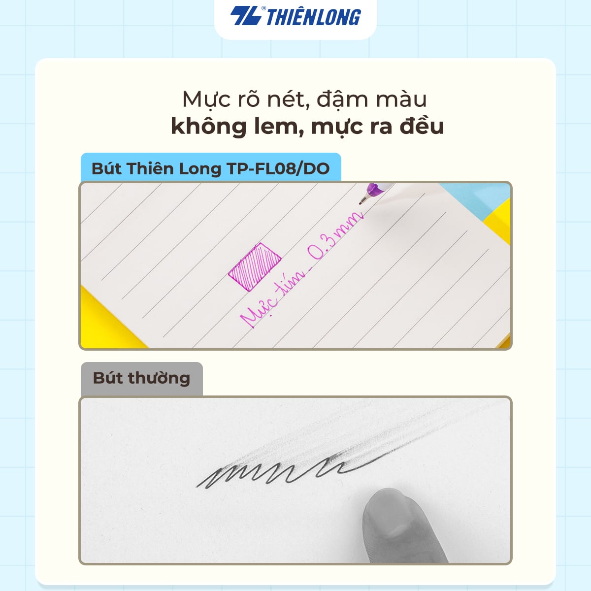 Bút lông kim Thiên Long Điểm 10 TP-FL08/DO Doremon 0.3mm, mực tím (10/720)