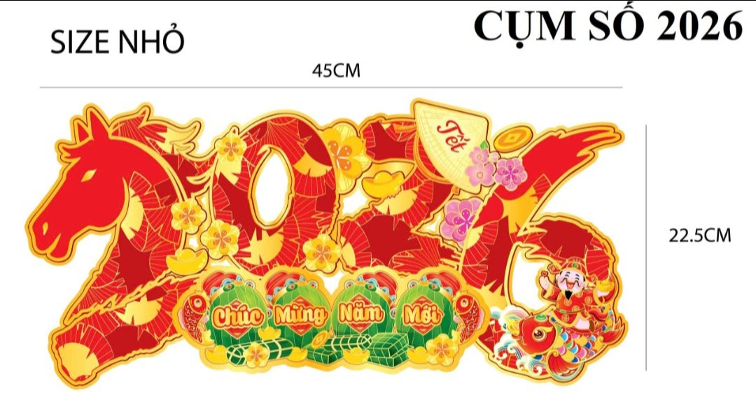 Hình giấy ép nhũ dán cửa trang trí Tết