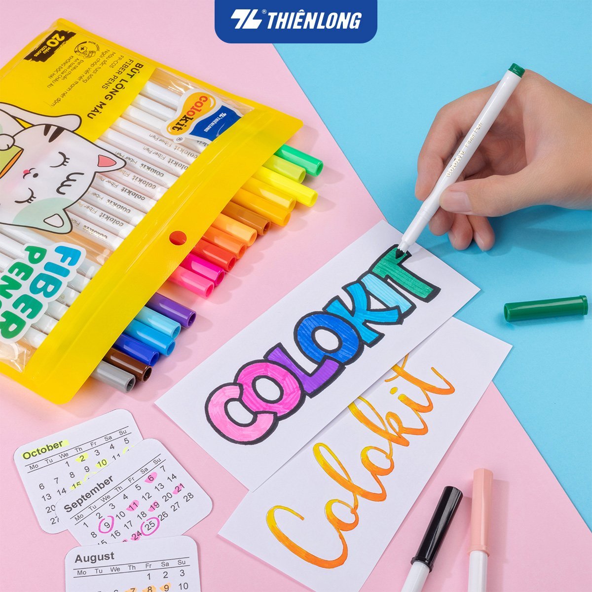 Bút lông màu Fiber Pen Thiên Long Colokit FP-C03 20 màu ngòi chóp