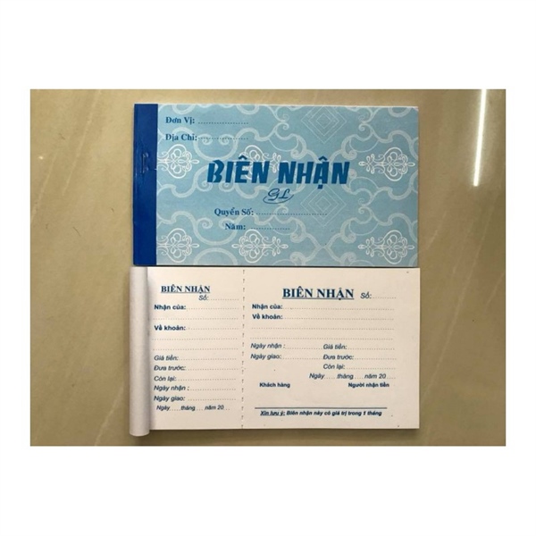 Biên nhận 2 liên 10x13cm 50 bộ