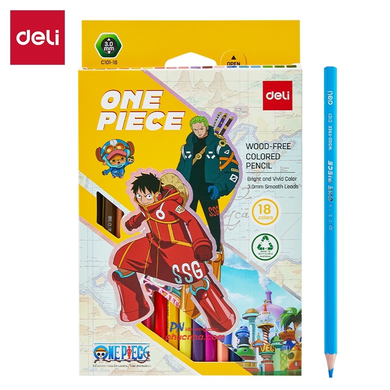 Bút chì màu Deli C101 One Piece - 12 màu/18 màu/ 24 màu