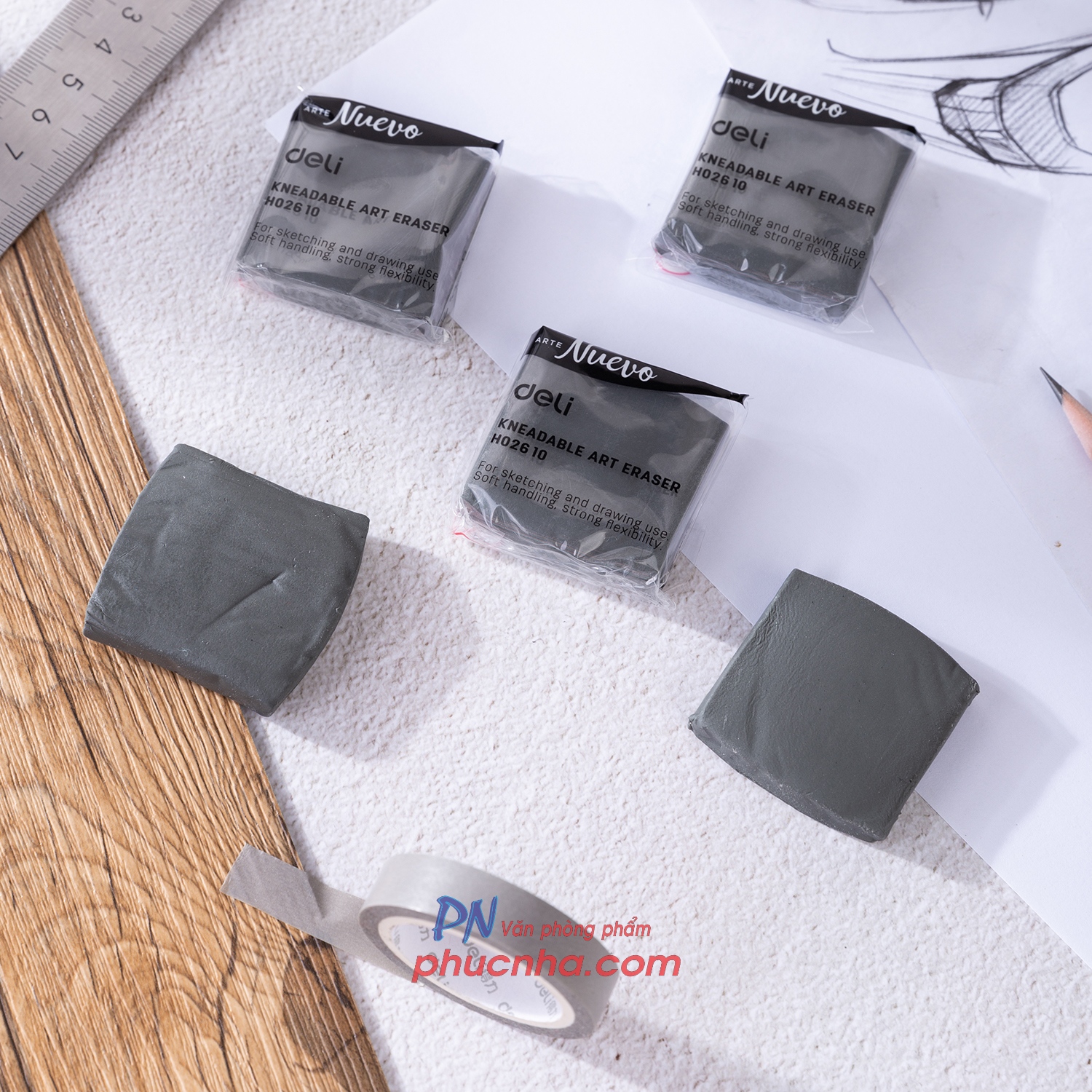 Gôm cho vẽ chuyên dụng (gôm đất sét) Deli H02610 (18)