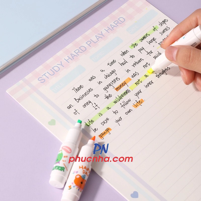 Bộ bút dạ quang 6 màu Deli U612