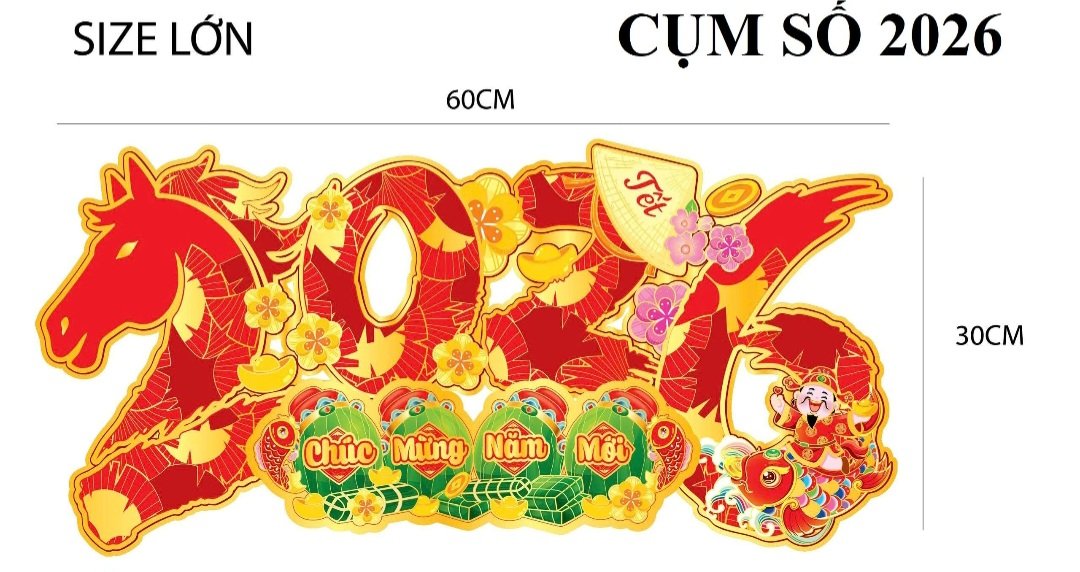 Hình giấy ép nhũ dán cửa trang trí Tết