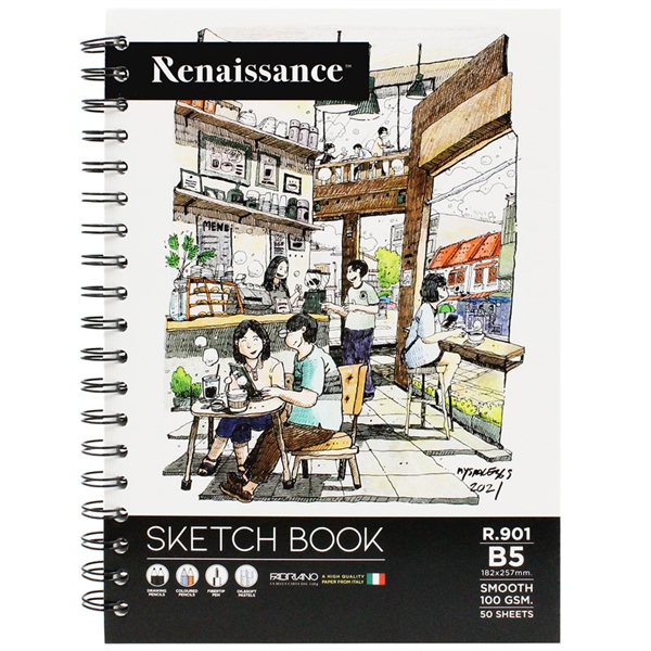 Sổ vẽ lò xo sketch book A4 45 tờ 100gsm bìa hình cute