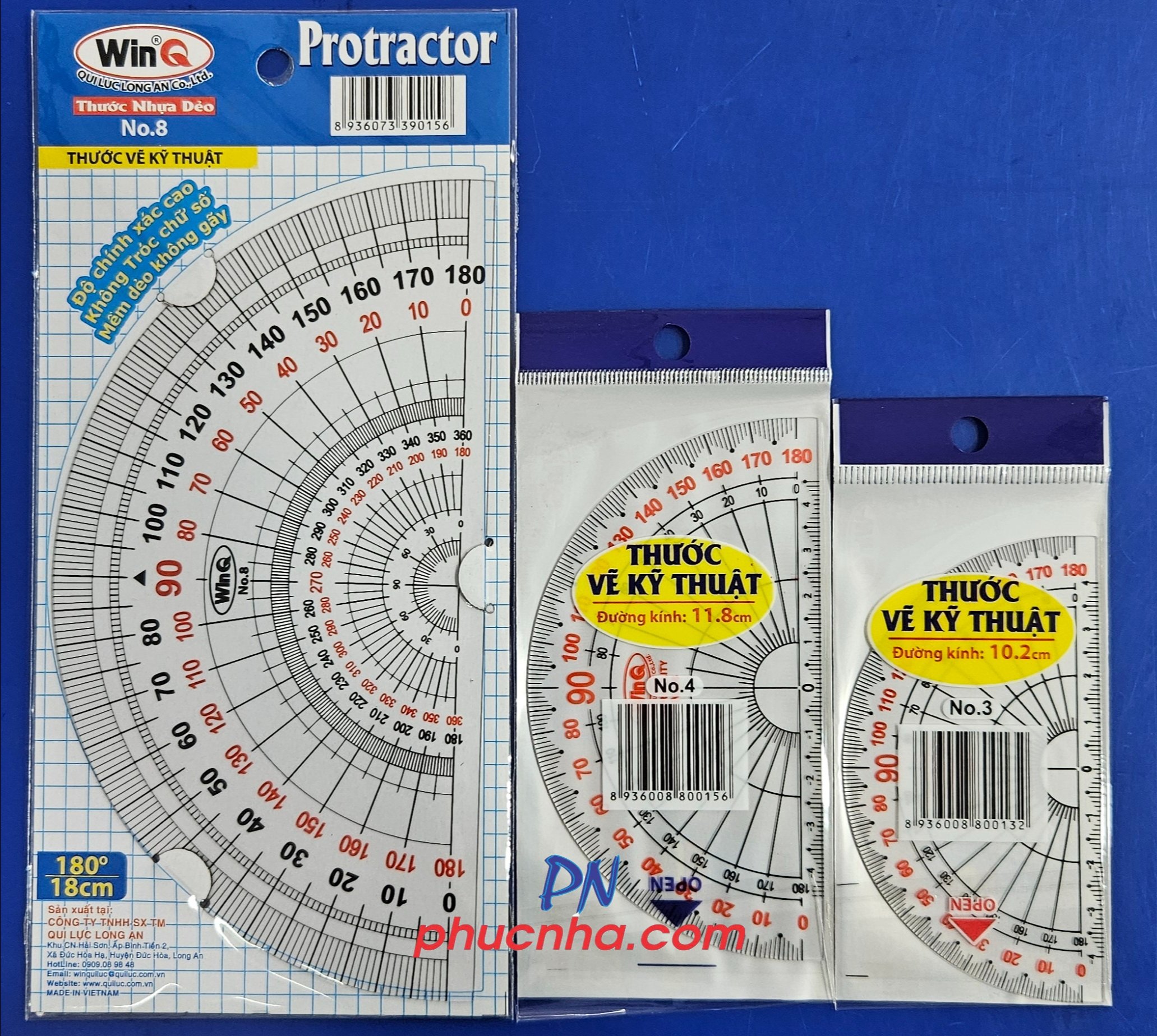 Thước đo độ WinQ No.3 10.2cm dẻo mỏng (50)