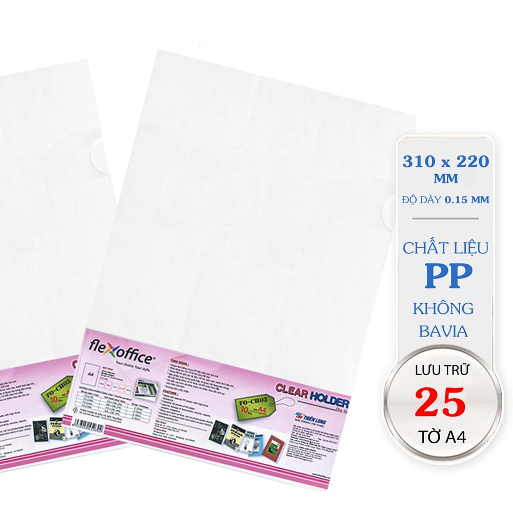Bìa lá A4 Thiên Long Flexoffice FO-CH03 0.15mm (10)