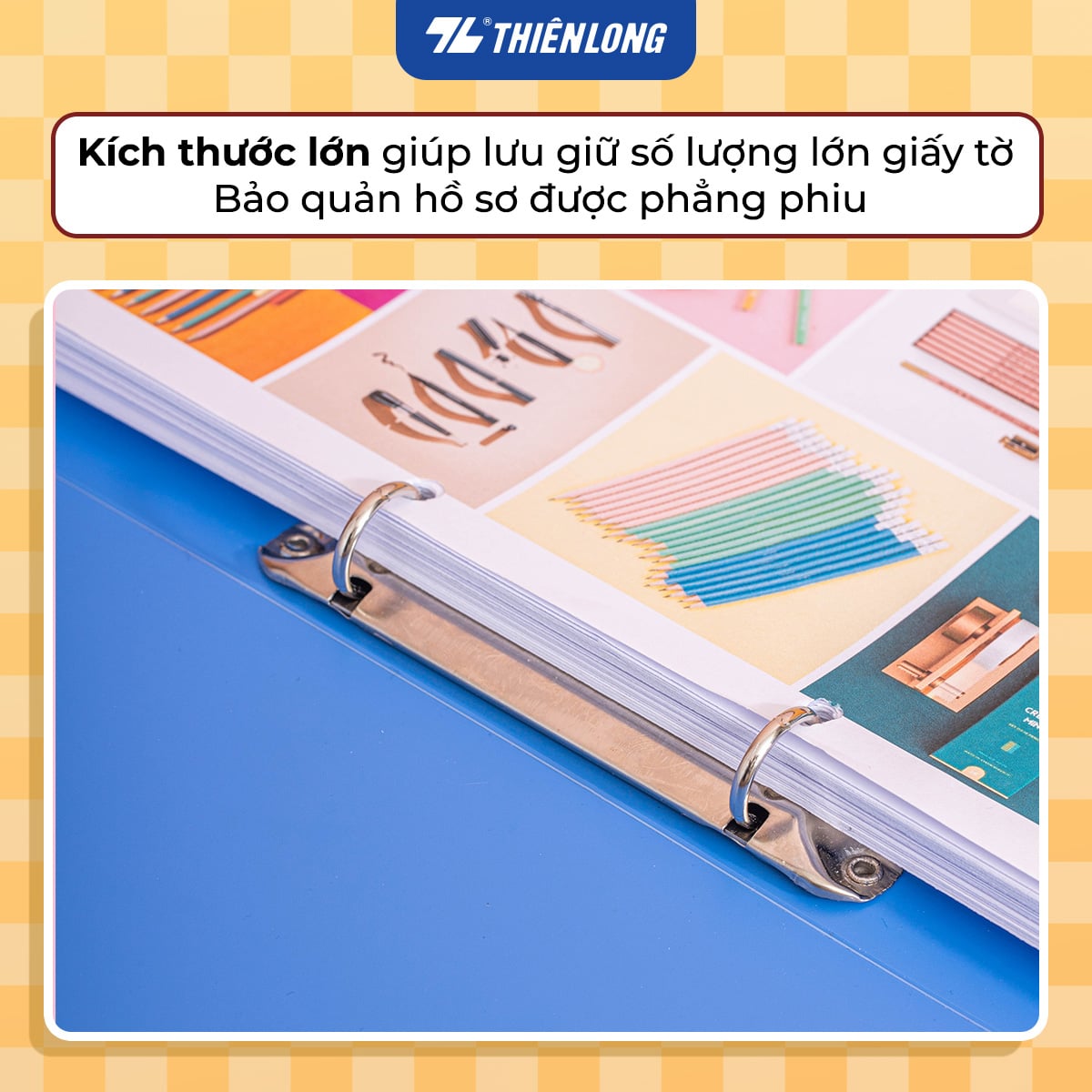 Bìa nhẫn Thiên Long FO-ORB01 oring A4 chữ O 2.5cm màu xanh biển (120)