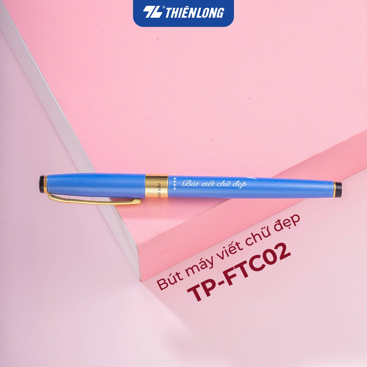 Bút máy Thiên Long Điểm 10 TP-FTC02 ngòi êm thân kim loại (10 cây/ khay) - bút bơm mực luyện viết chữ đẹp