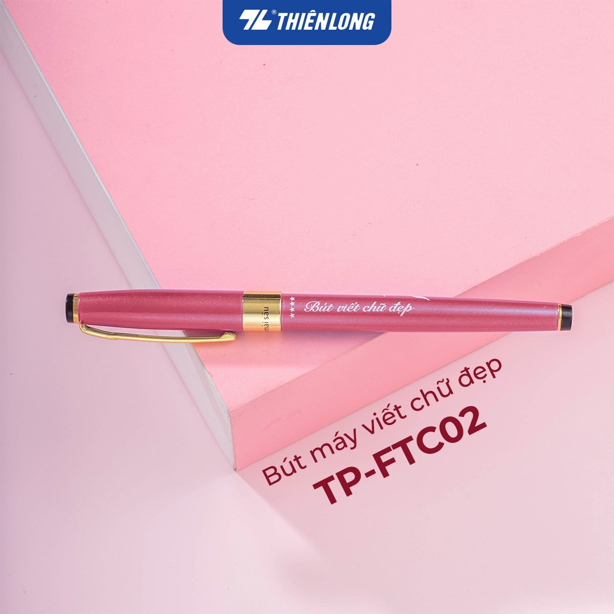 Bút máy Thiên Long Điểm 10 TP-FTC02 ngòi êm thân kim loại (10 cây/ khay) - bút bơm mực luyện viết chữ đẹp