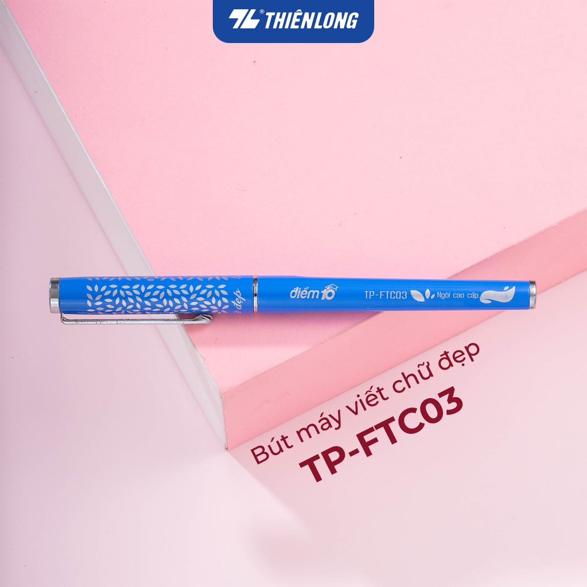 Bút máy Thiên Long Điểm 10 TP-FTC03 ngòi êm vỏ kim loại (10 cây/ khay) - bút bơm mực luyện viết chữ đẹp