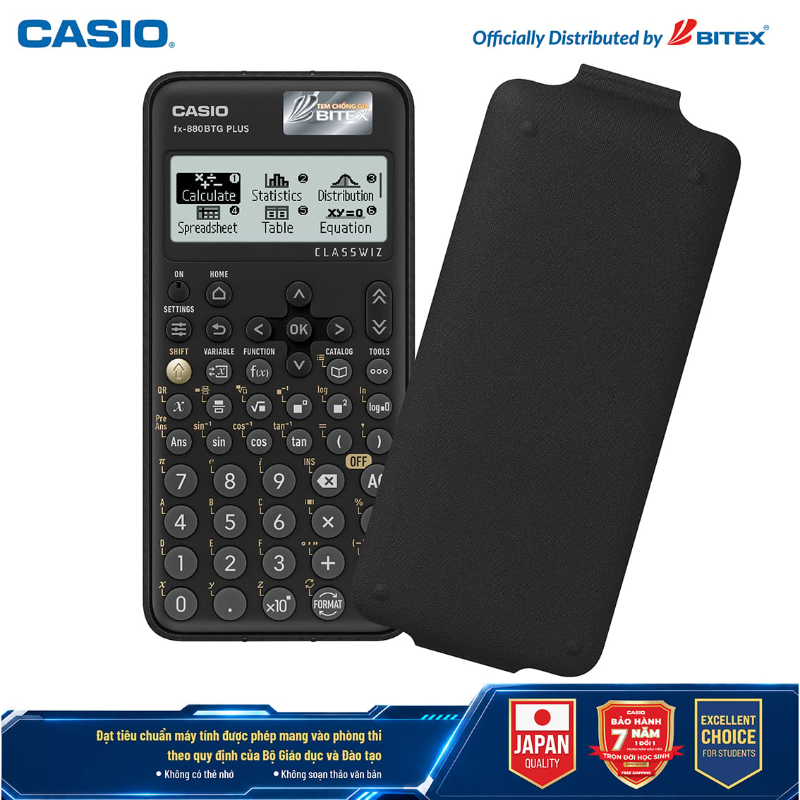 Máy tính Casio Fx-880BTG Plus - Đen/ Trắng/ Hồng/ Xanh lá - Máy tính khoa học, máy tính học sinh