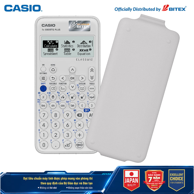 Máy tính Casio Fx-880BTG Plus - Đen/ Trắng/ Hồng/ Xanh lá - Máy tính khoa học, máy tính học sinh