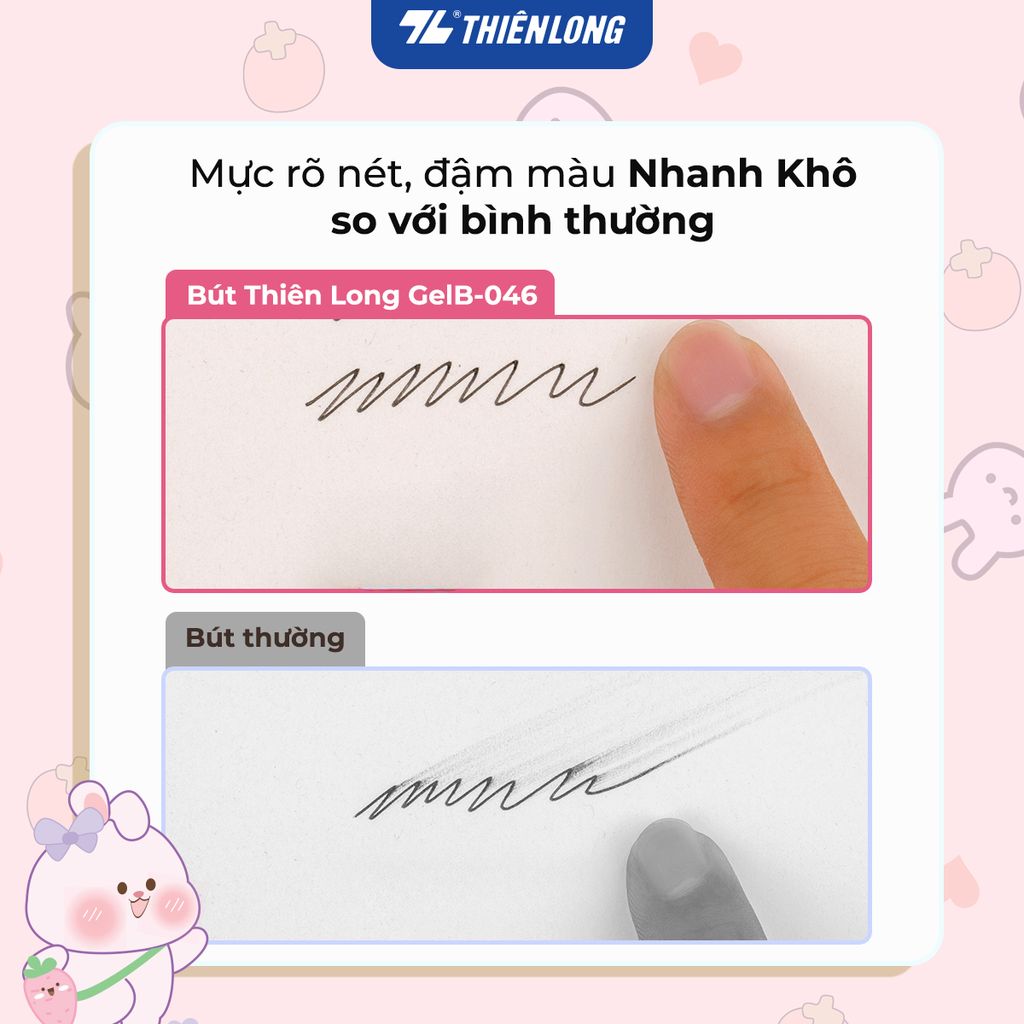 Bút bi butter gel Thiên Long GELB-046/LUCK 0.5mm, mực xanh bản đậu (3)