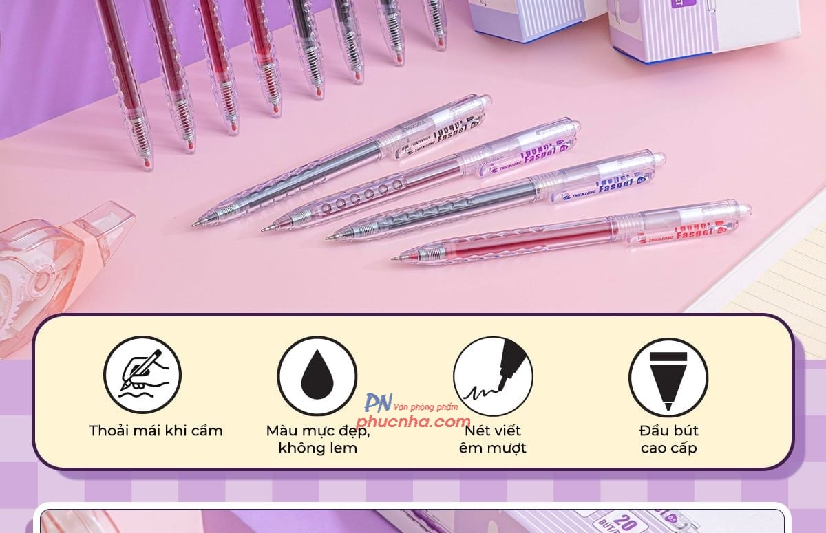 Bút gel Thiên Long Fasgel GEL-068 0.5mm (20)