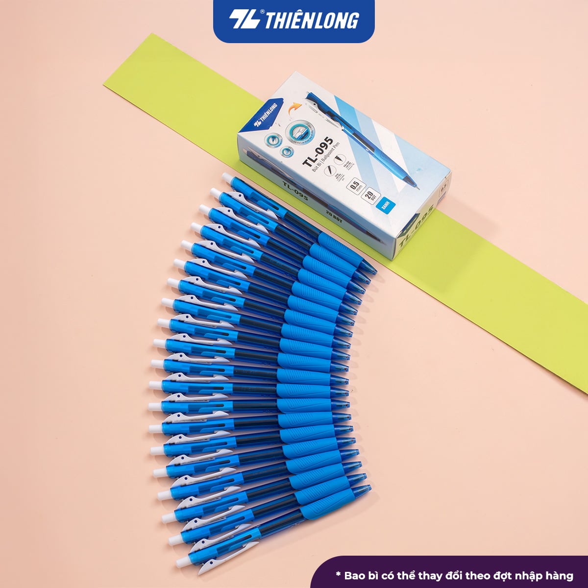 Bút bi Thiên Long TL-095 butter ink 0.5mm (20) - Mực xanh/ đỏ/ đen