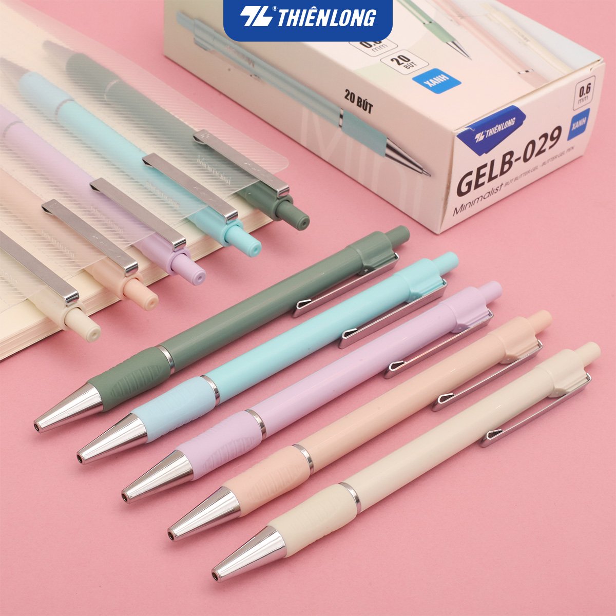 Bút bi Thiên Long Minimalist Butter Gel GELB-029, 0.6mm mực xanh (20)