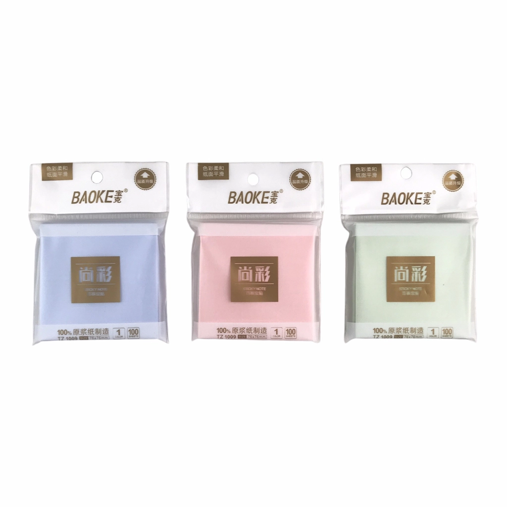 Giấy note dán Baoke TZ2013 2x3in 100 tờ, 5 màu nhạt (20)