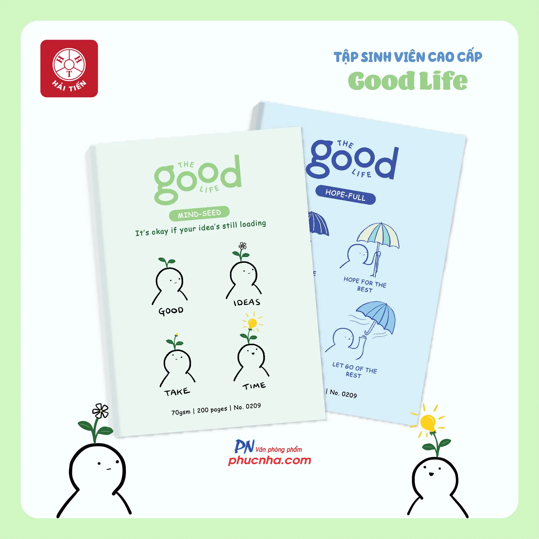 Tập Hải Tiến Good Life 0209 200 trang sinh viên B5 70gsm 4 ly ngang, giấy trắng ngà (3/60)