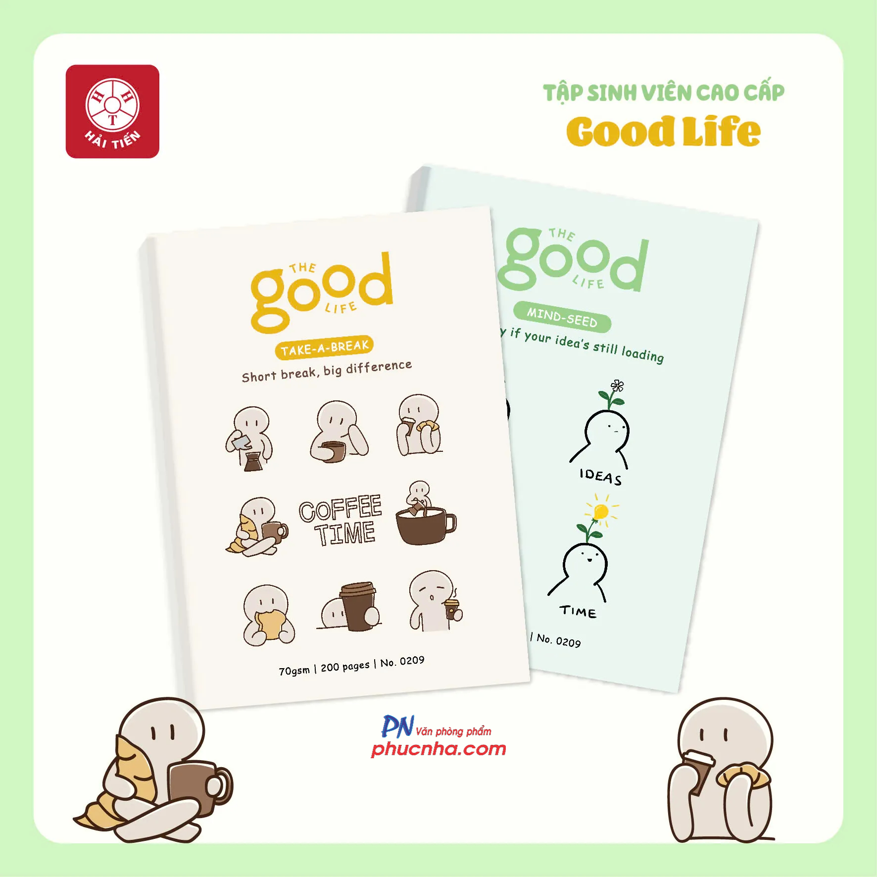Tập Hải Tiến Good Life 0209 200 trang sinh viên B5 70gsm 4 ly ngang, giấy trắng ngà (3/60)