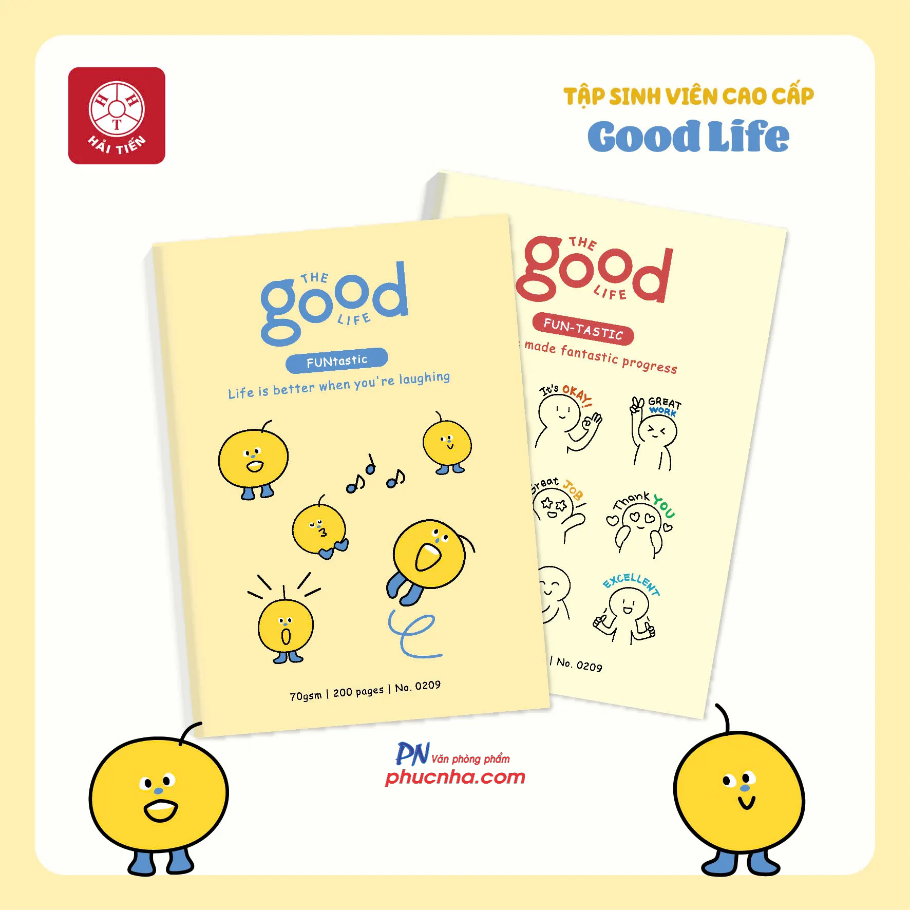 Tập Hải Tiến Good Life 0209 200 trang sinh viên B5 70gsm 4 ly ngang, giấy trắng ngà (3/60)